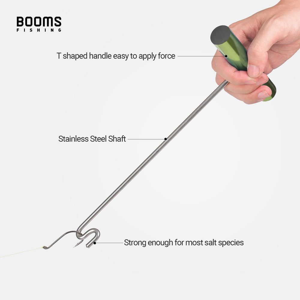 Saltwater hook remover being held by hand