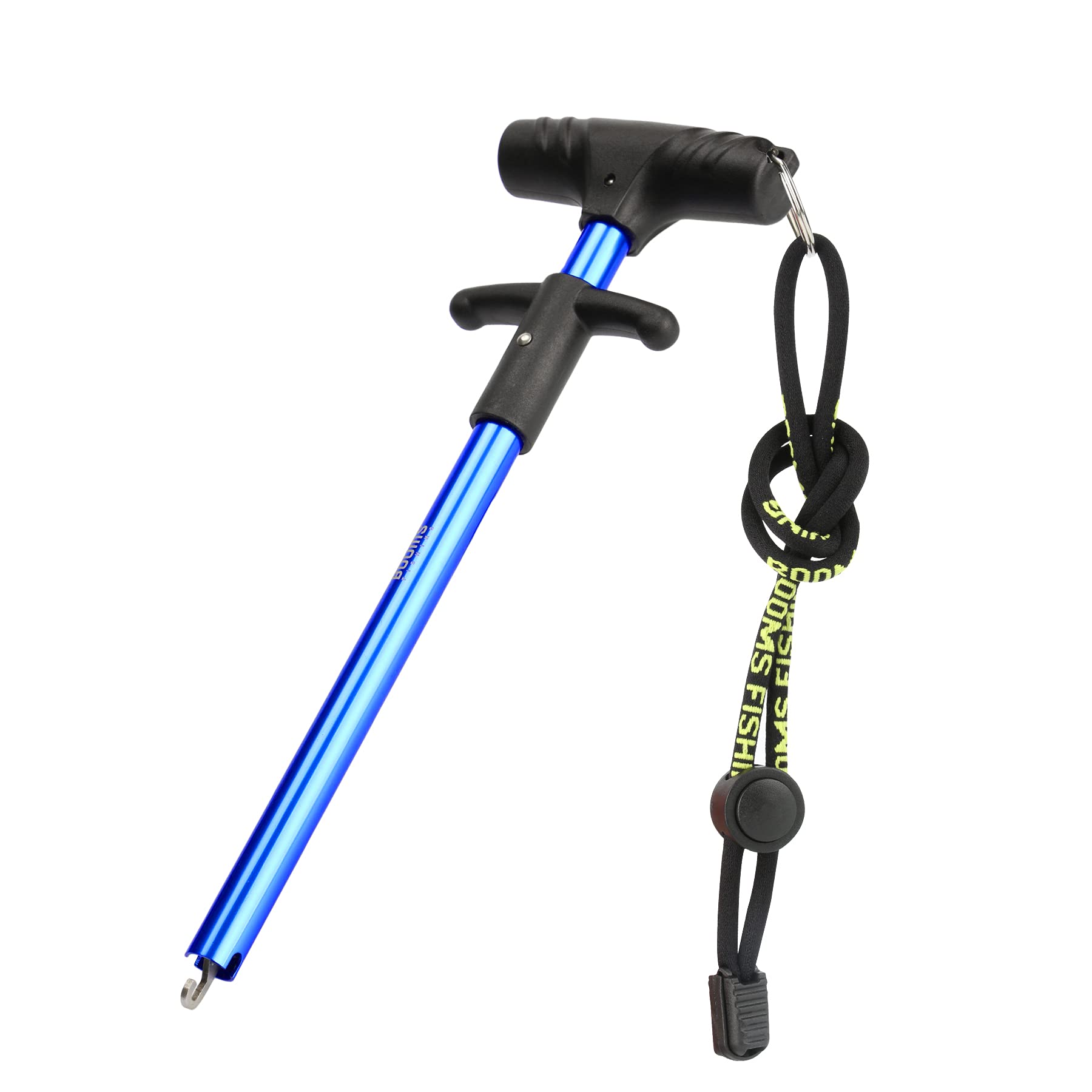 Front view of Booms Fishing R2 Hook Remover in blue, 10 inches