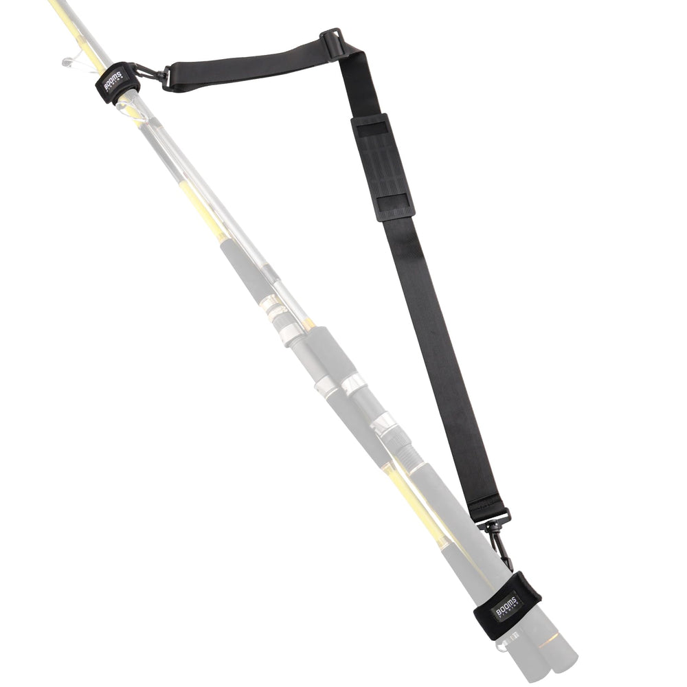 Booms Fishing RS4 Rod Carrier Strap Sling Black - front view