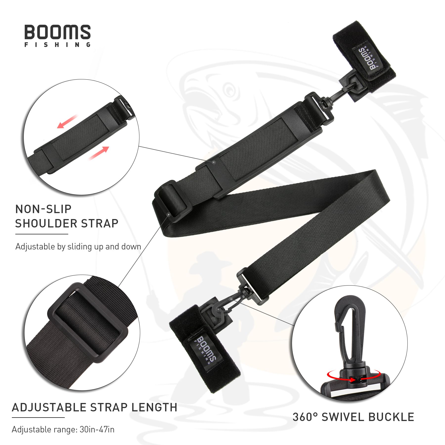 Rod carrier strap with fishing rods attached - RS4