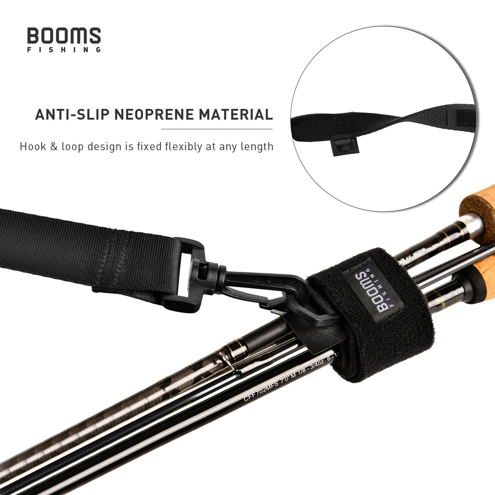 Plastic carabiner clips on Booms RS4 rod strap