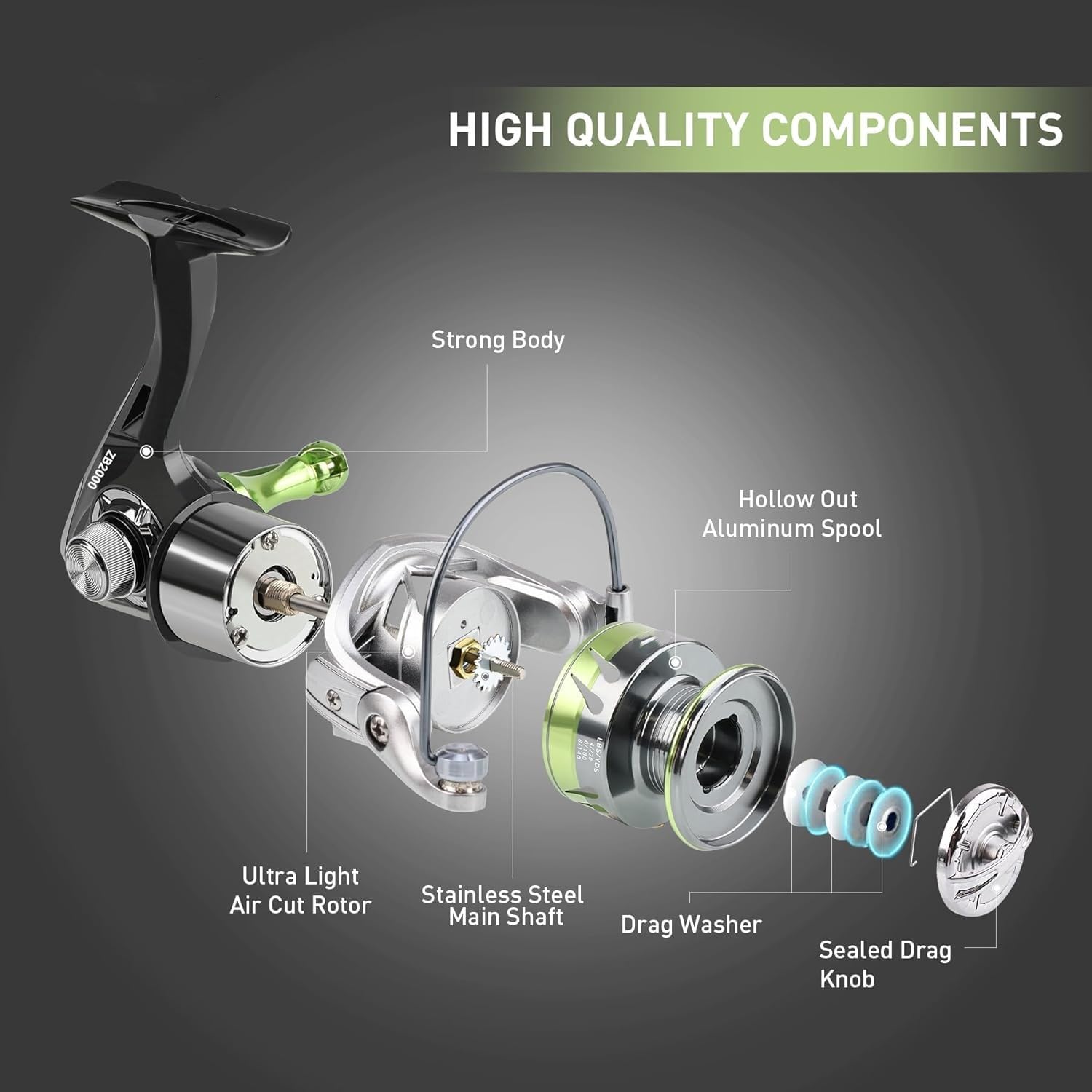Four stainless bearings in SN3 ensure smooth retrieves and durability.