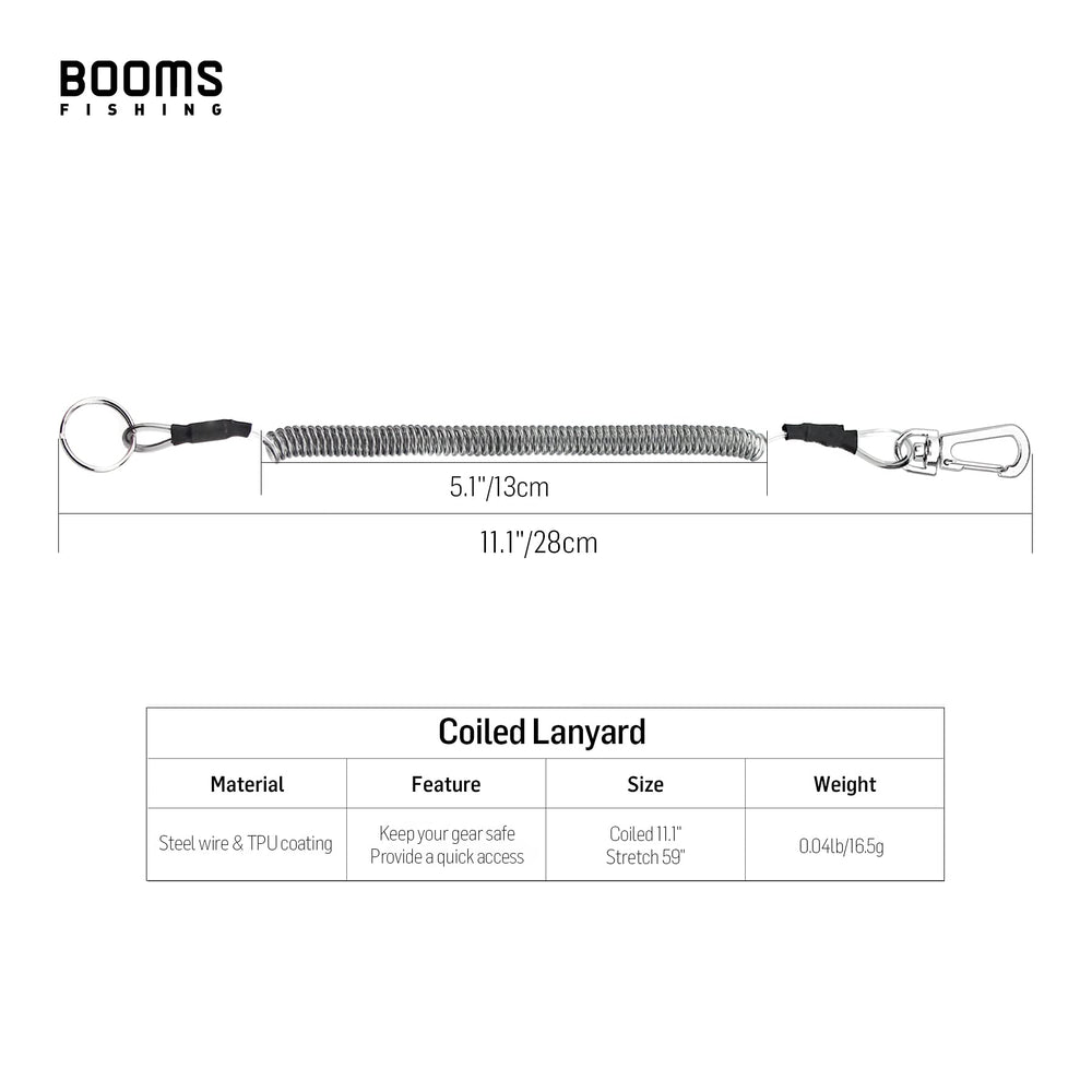 Pack of 6 Booms Fishing T04 lanyards showing colors and packaging