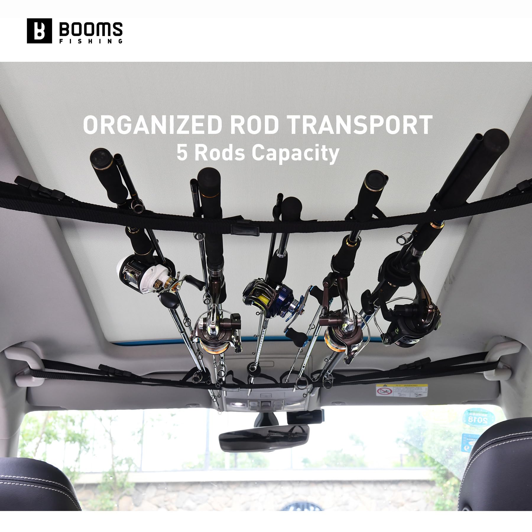 Rod carrier holds up to five rod-and-reel combos