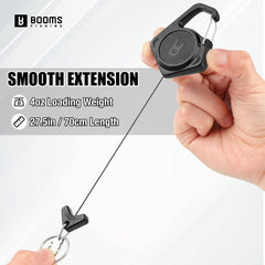 Three Booms Fishing Zinger Retractors in black