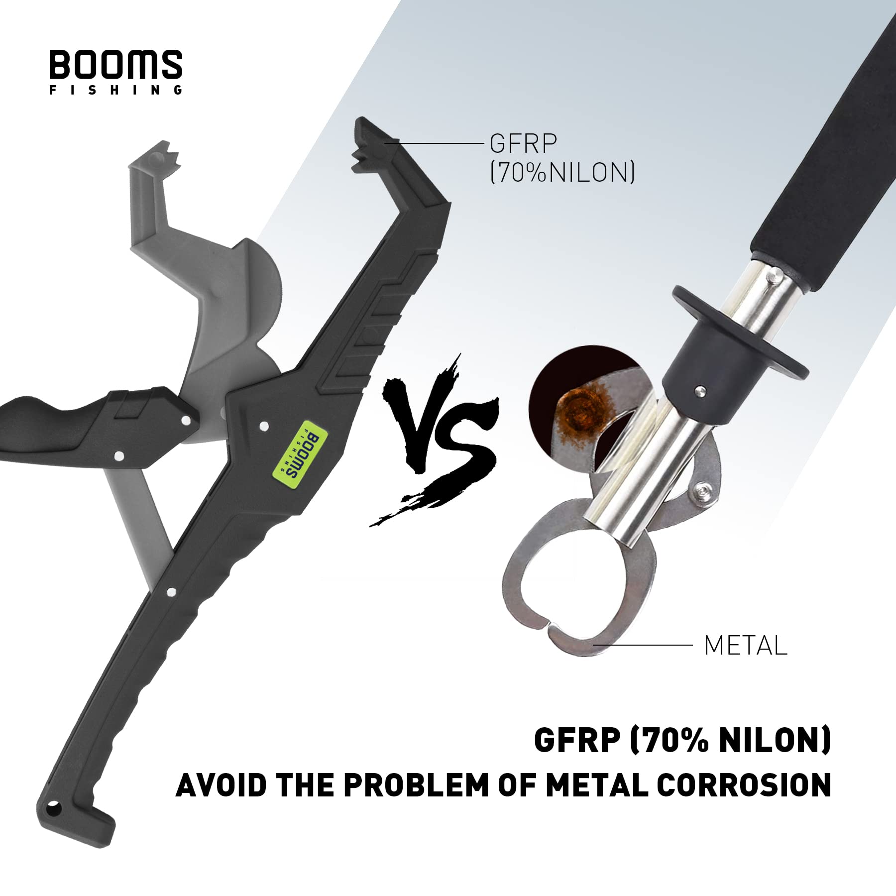 Close-up of Booms G05 gripper jaws gripping a fish