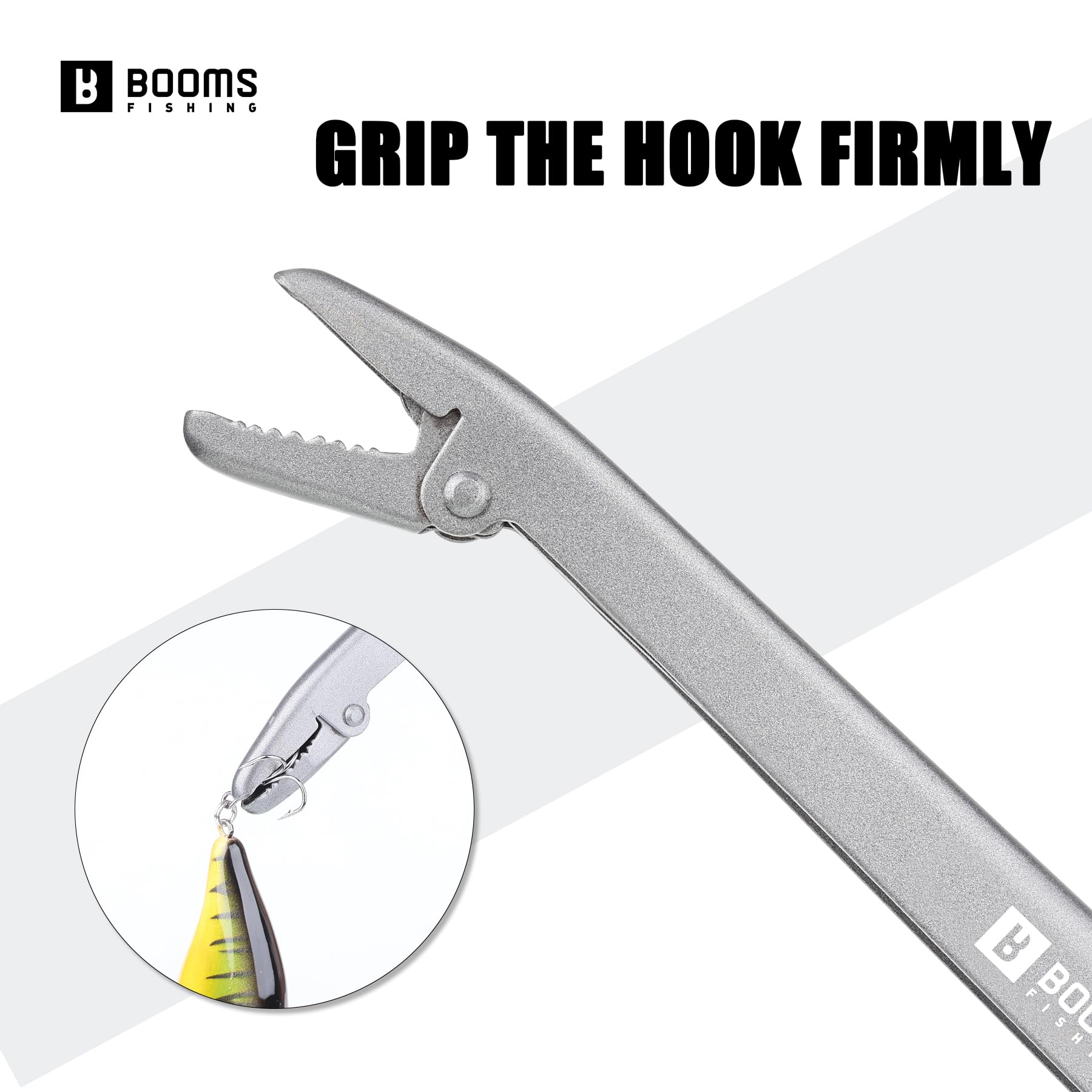 Serrated jaws for firm hook extraction