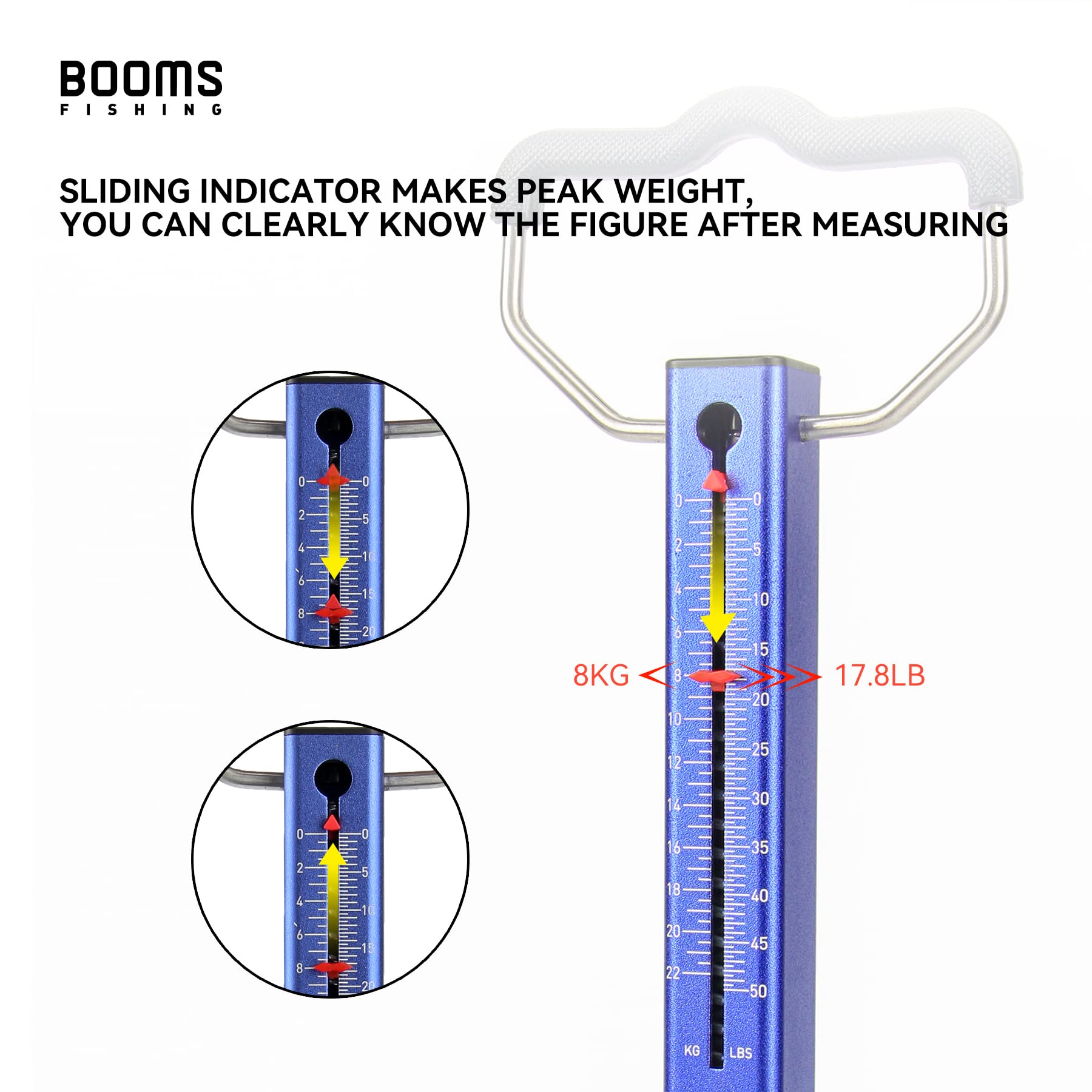 Ergonomic anti-slip handle on Booms TS2 scale