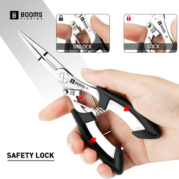 Product shot of Booms Fishing H01 small pliers in black