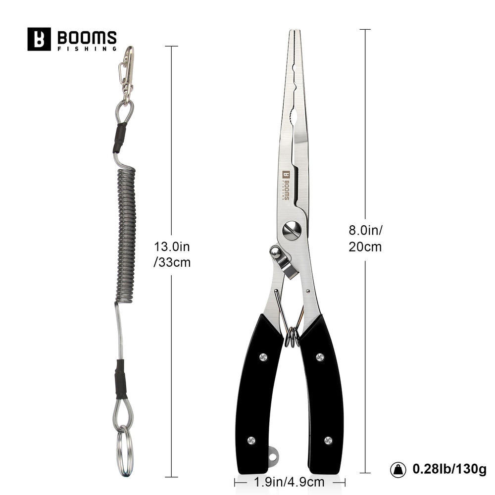 Close-up of serrated line cutters on Booms pliers