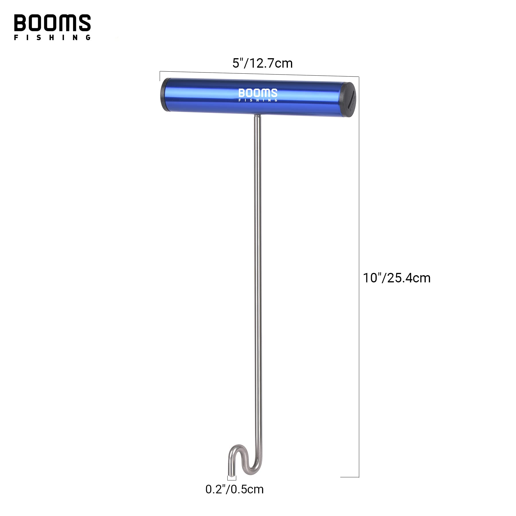 View of Booms R08 dehooker showing 10 inch length and 5 inch handle
