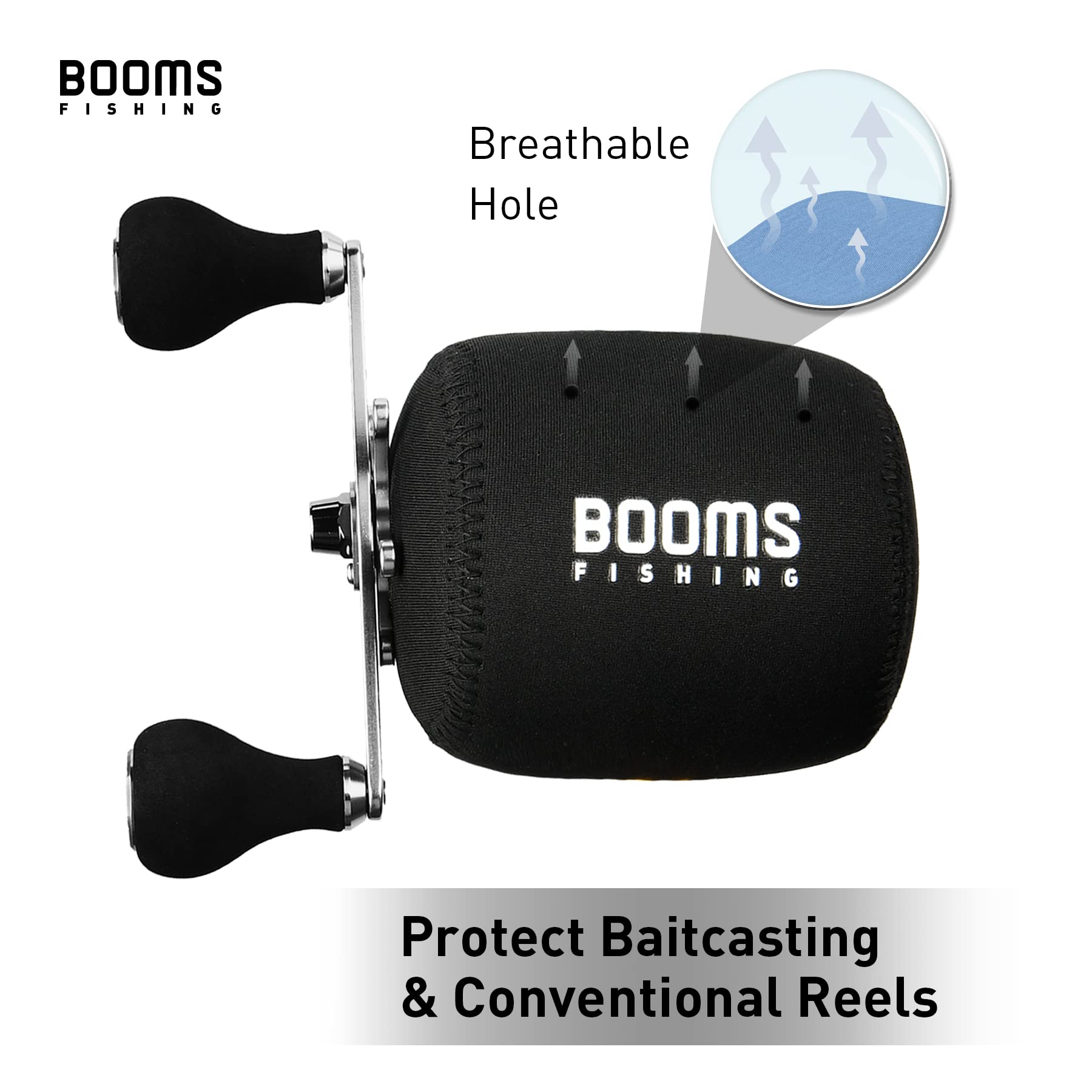 Round baitcasting reel cover in X-Large size on display