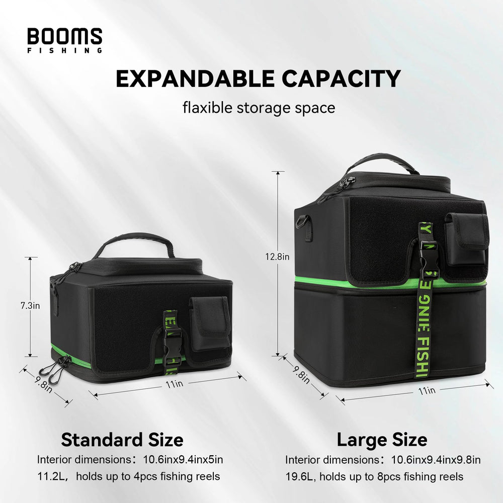 Close-up of durable 900D fabric and YKK zipper on Booms RC4 reel bag