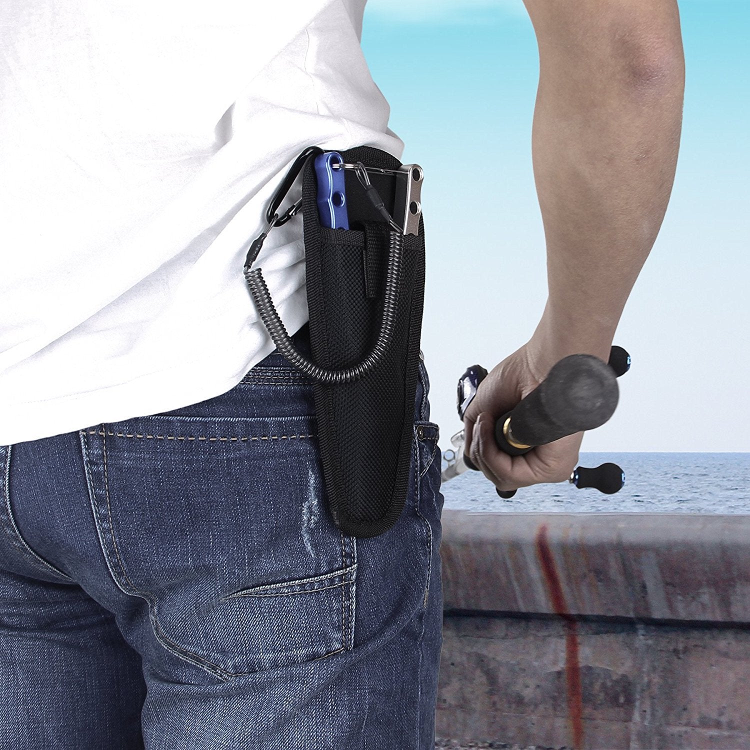 Close-up of TPU-coated lanyard for fishing tools
