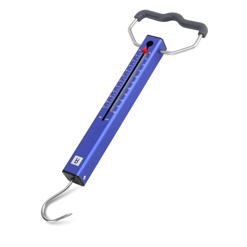 Booms Fishing TS2 aluminum tube scale displaying 50 lb capacity