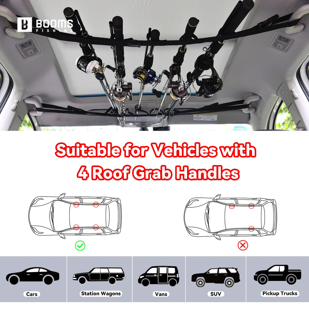 Installation without drilling shown for Booms VRC Vehicle Rod Carrier
