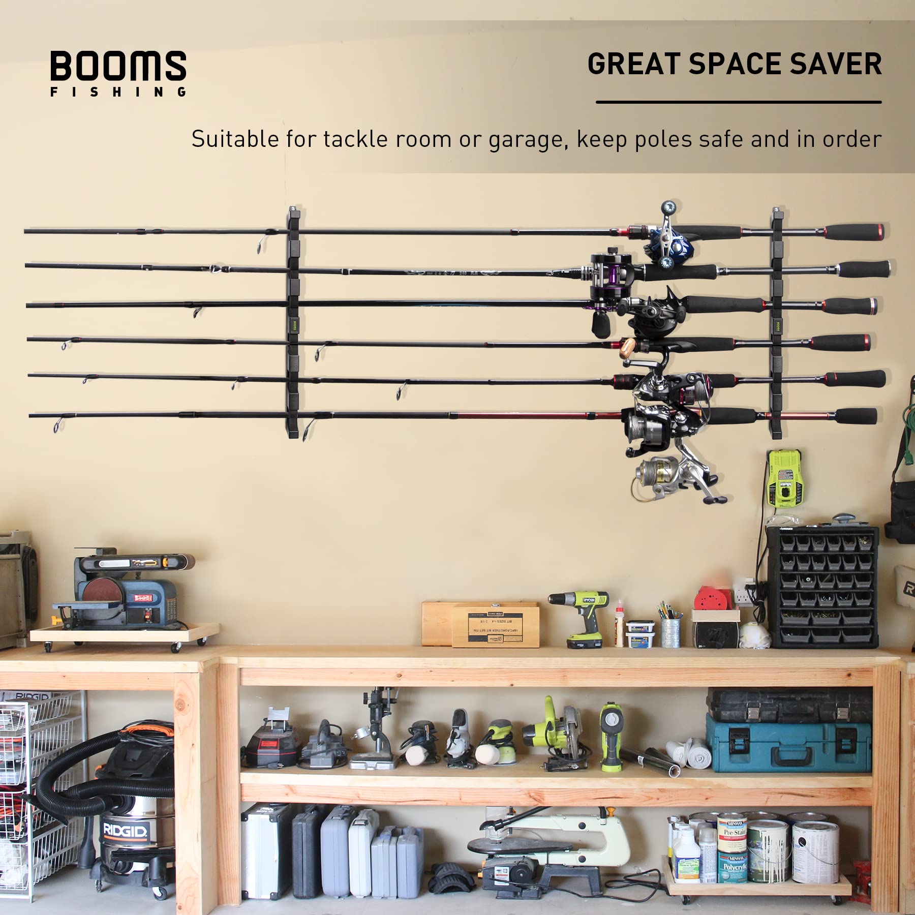 Durable ABS plastic construction of Booms WV5 rod rack