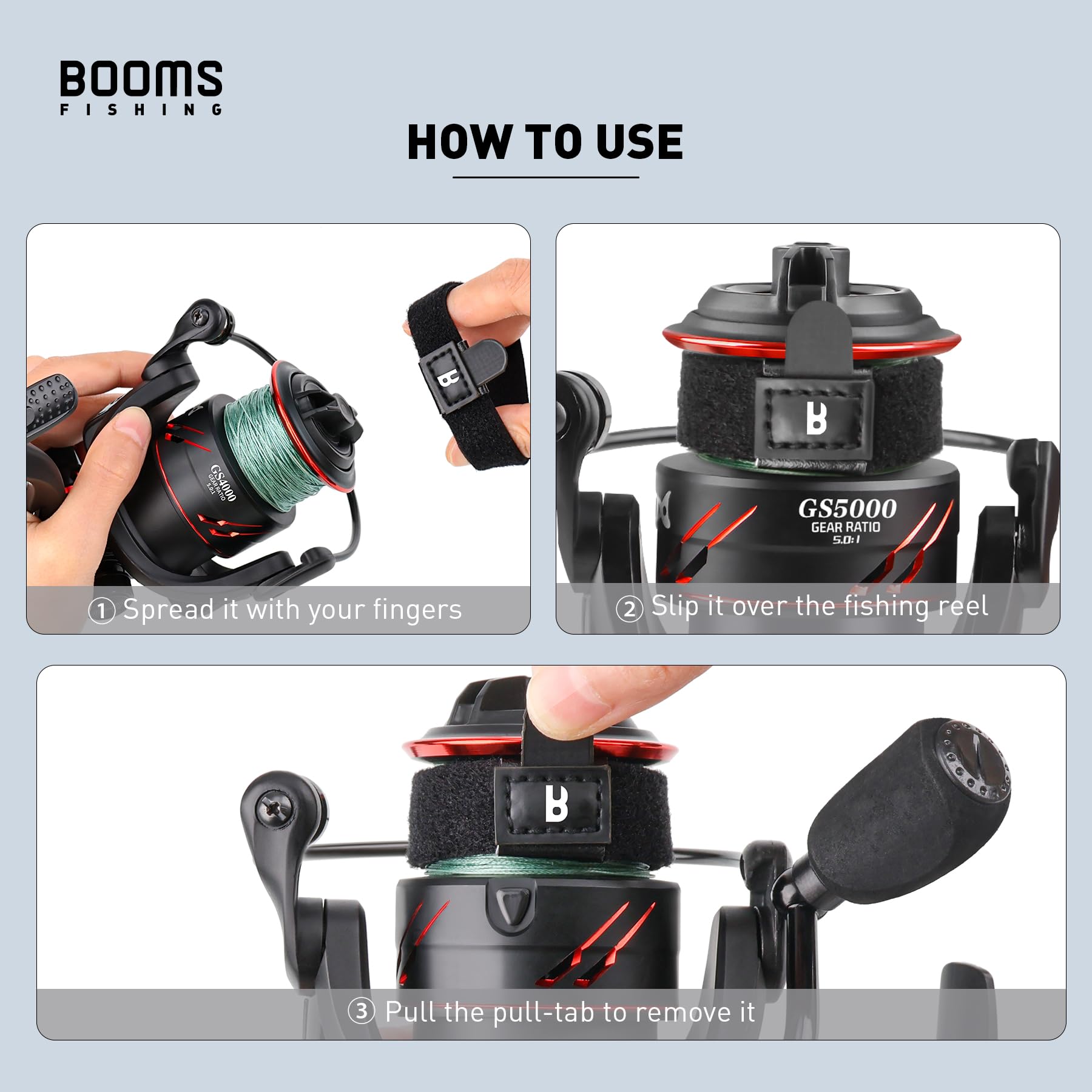 Pack contents showing four spool belts