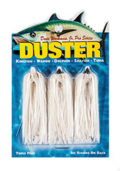 Boone Duster Lures close-up pearl mylar finish emphasizes reflective shine for bites