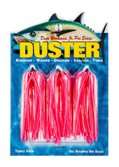 Boone Duster Lures Pack 3 Lt Pink Sparkle attract kingfish with live bait.