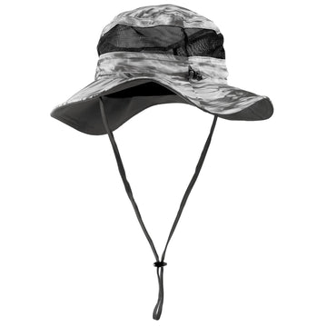 Detail of adjustable drawstring and breathable vented mesh on Graywater H1804 Boonie Hat