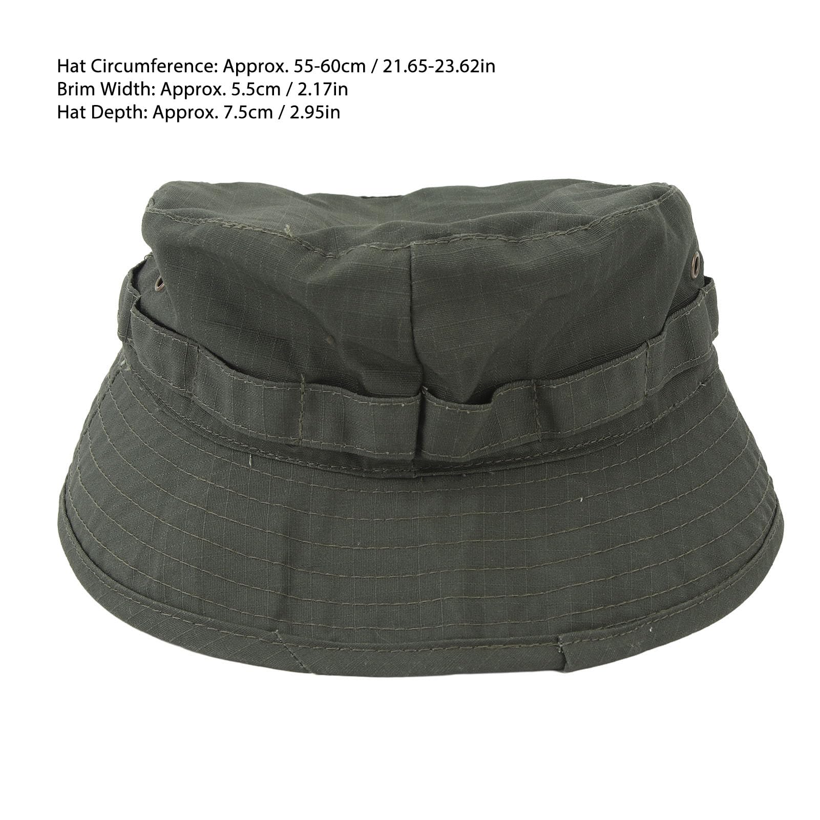Oxford fabric Boonie Hat in OD Green showing weatherproof material
