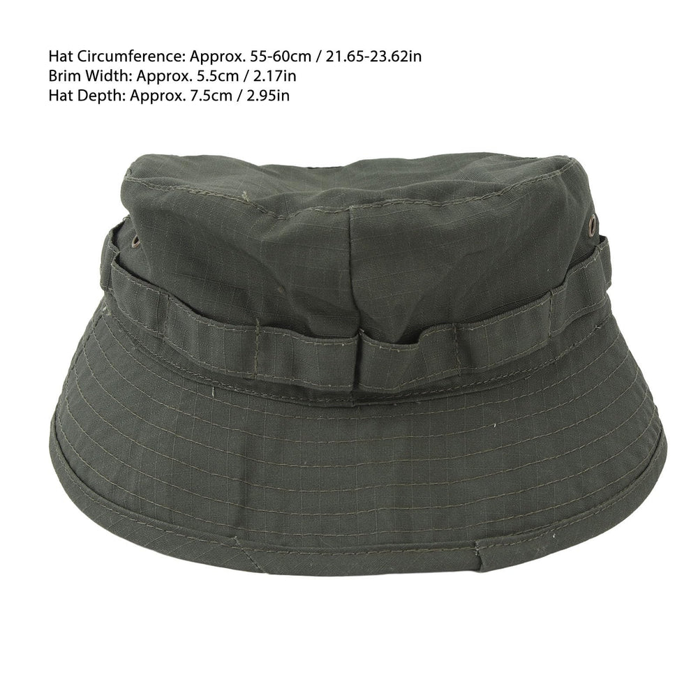 Oxford fabric Boonie Hat in OD Green showing weatherproof material