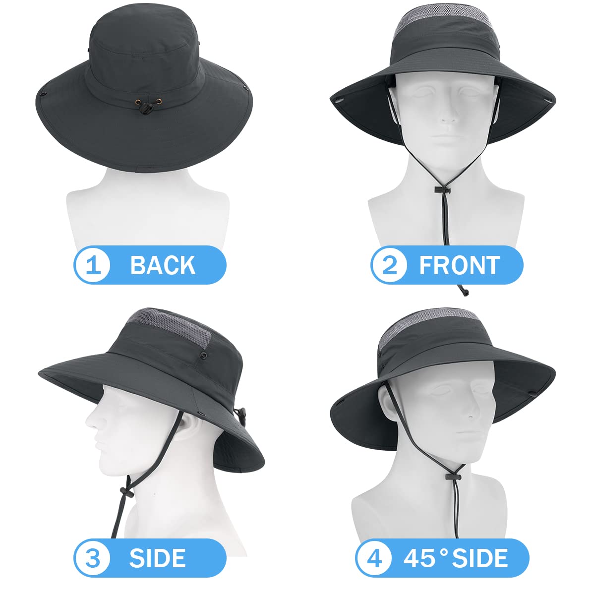 Dark grey Boonie Hat - back view