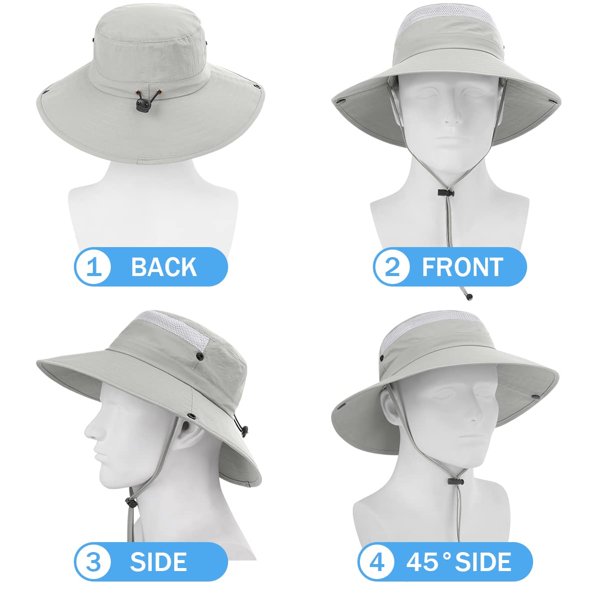 Light grey Boonie Hat - back view