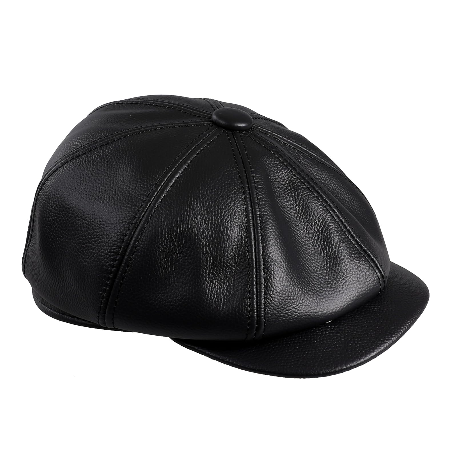 BOONJOVIA men's newsboy cap leather back view classic cabbie silhouette