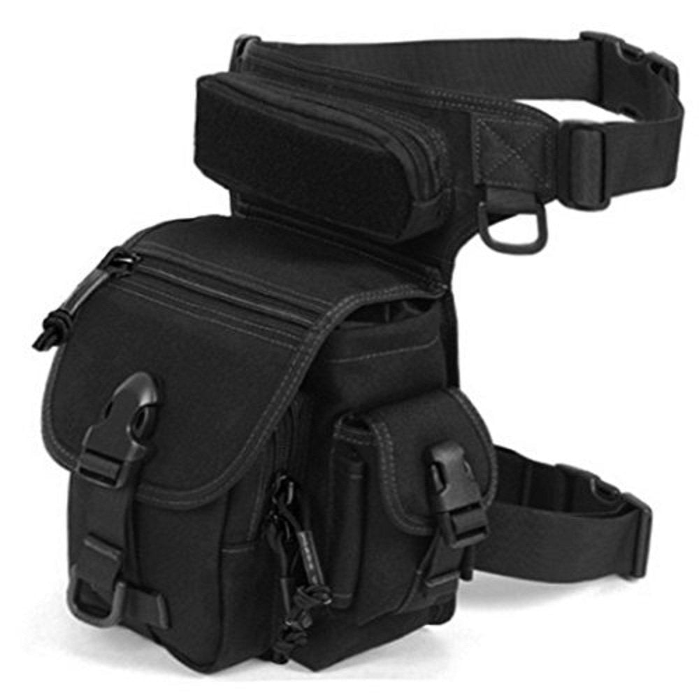BootKitchenTan drop leg bag front view showing organized pockets for tools.