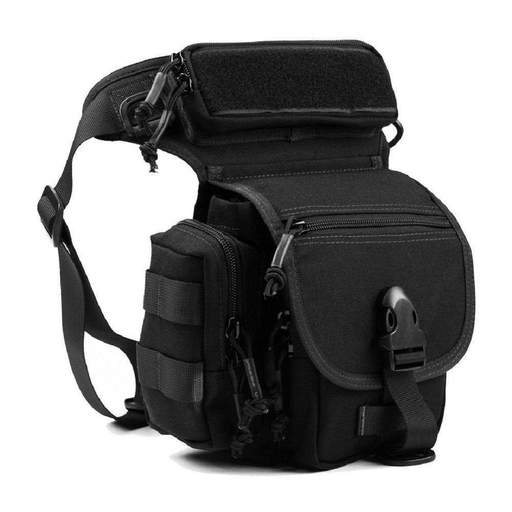 BootKitchenTan drop leg bag in use during outdoor activity with gear.