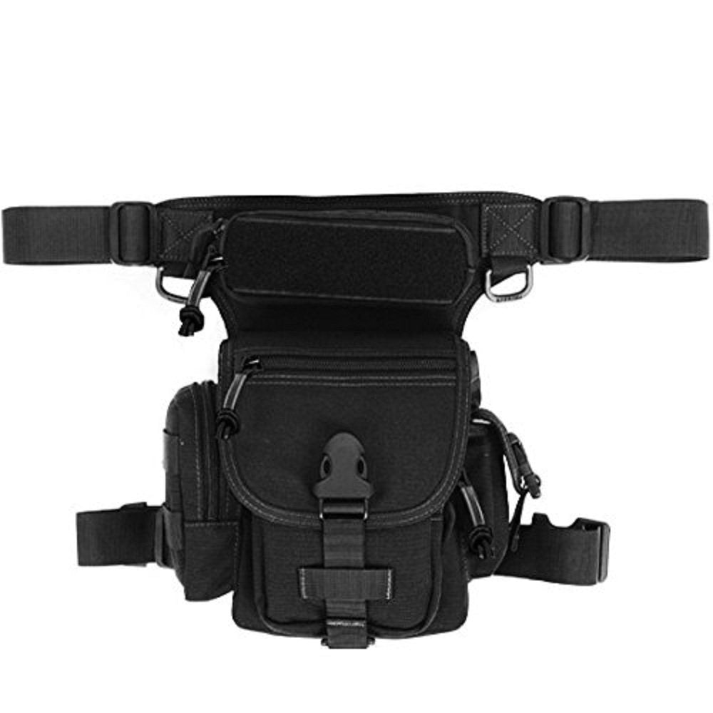 BootKitchenTan drop leg bag side view highlighting adjustable straps and buckles.
