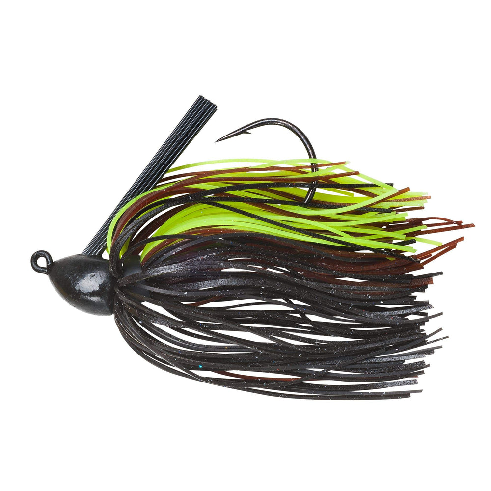 Booyah Baby Boo Jig with weed guard for brush piles and grass, ideal for big bass.