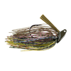 Booyah Bankroll Jig's stand-up design rests upright on the bottom for better bass attraction.