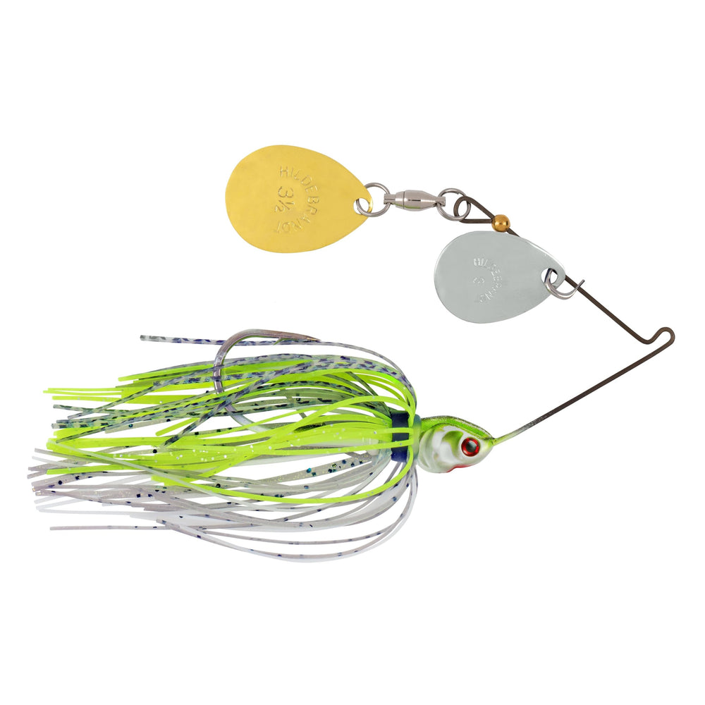 Booyah Covert Finesse with double Colorado blades for dirty water delivers intense vibration to trigger bass
