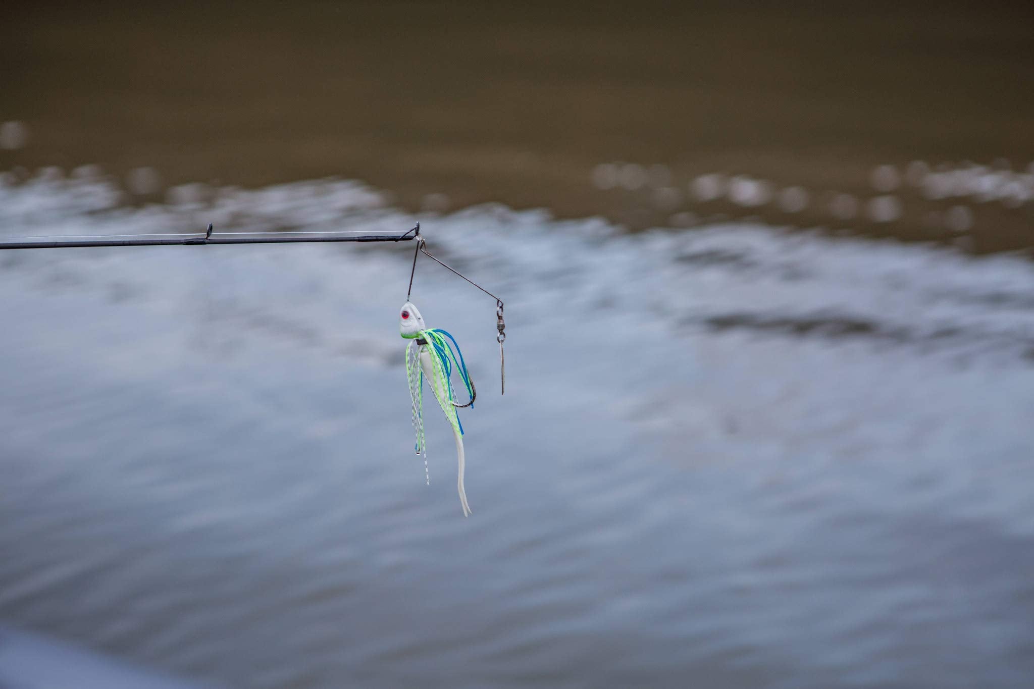 Booyah Covert spinnerbait with Hildebrandt blades for crisp vibration.