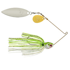Booyah Covert JC Special spinnerbait glistens for bass in murky conditions.