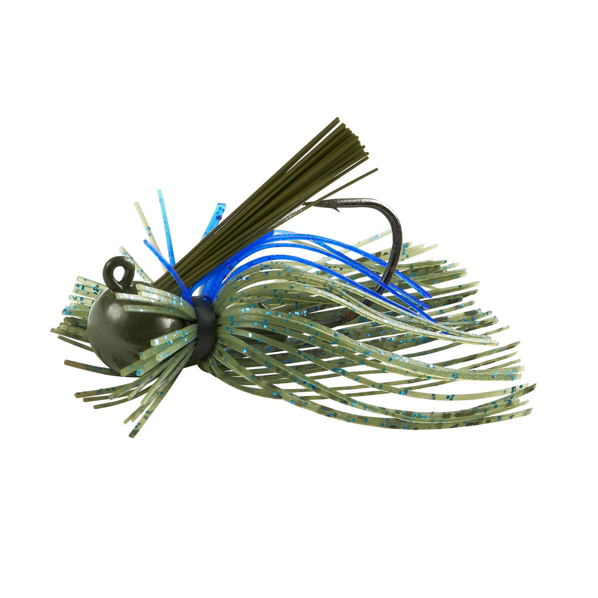 Booyah Finance Jig Lights Out 1/2oz in action with skirt flash to entice bass