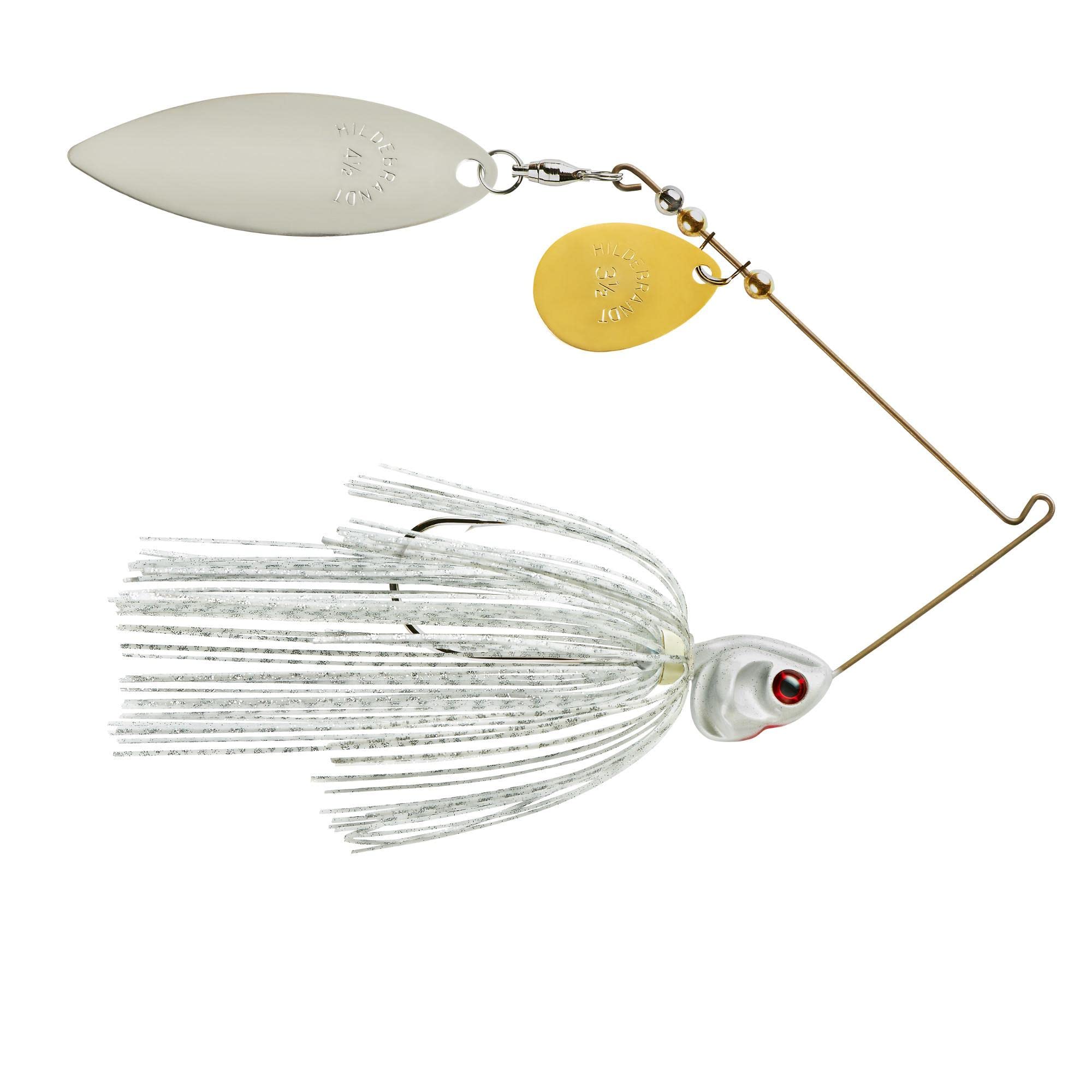 Booyah J.C. Covert tandem spinnerbait with white/silver scale for bass attraction