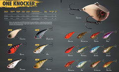 Booyah One Knocker Blue Shiner side view showing three sizes for big bass forage