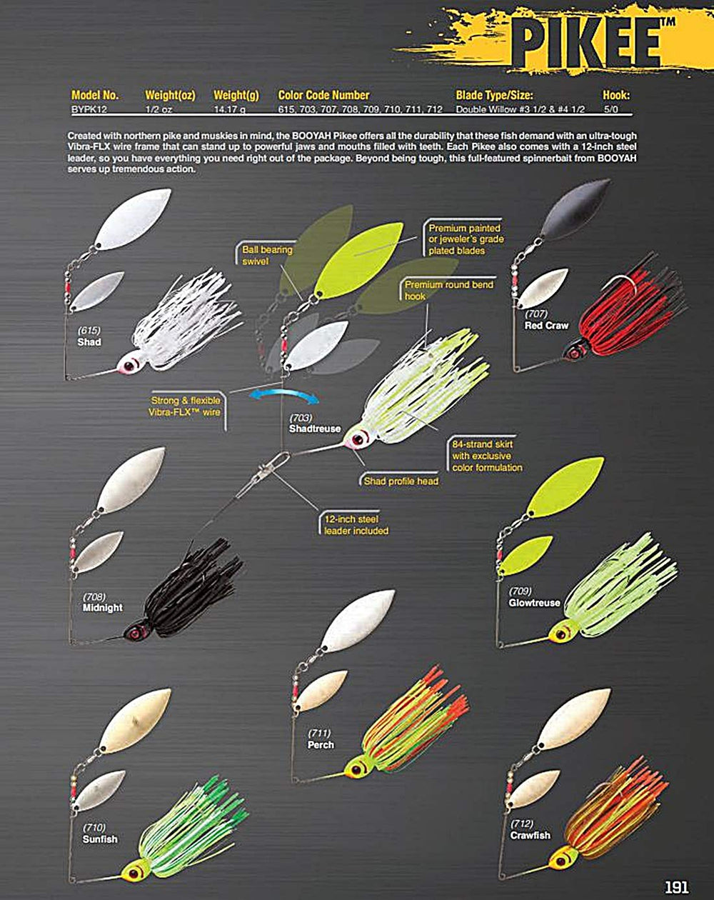 Booyah Pikee Perch lure - side action shot highlighting spinning action.