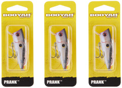 Booyah Prank topwater popper demonstrates water-spitting action for surface strikes.