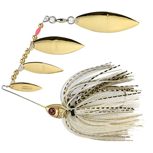 Booyah Super Shad Golden Shiner closeup of the 55-strand silicone skirt for visibility