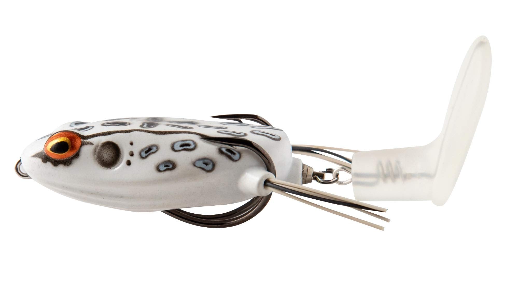 Booyah ToadRunner Jr Albino Frog 3in side action view for fishing through thick cover
