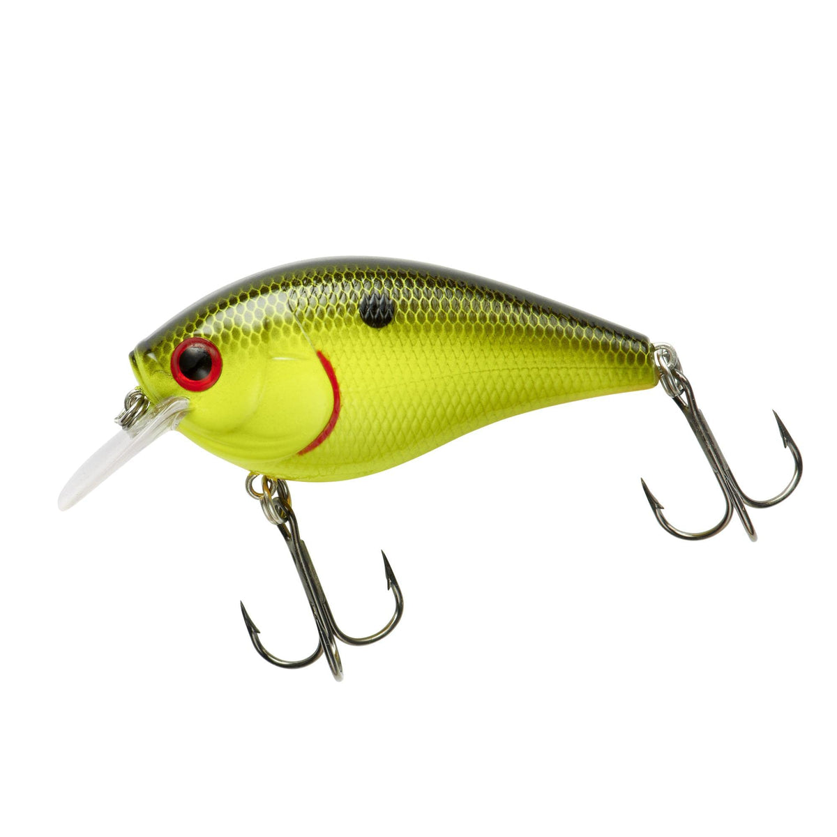 Booyah XCS2 Black Chartreuse lure side view highlighting silent action for shallow bass