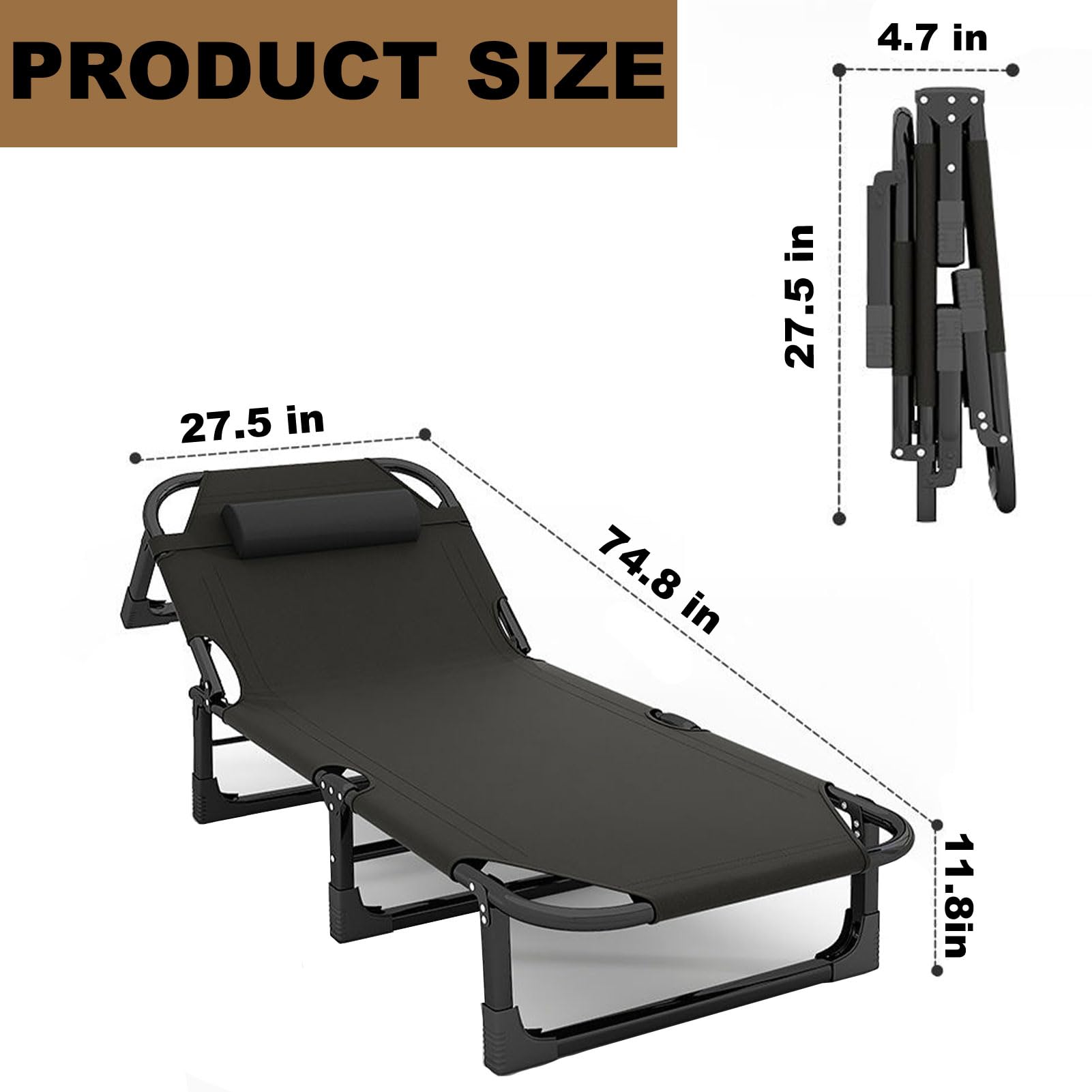 Bop cot folded compactly for easy transport and storage.