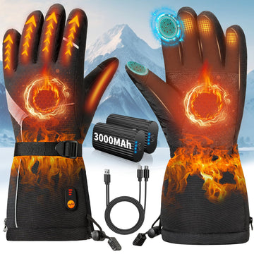 Bopoid heated gloves front view show quick heat and full-hand warmth for outdoor activities.