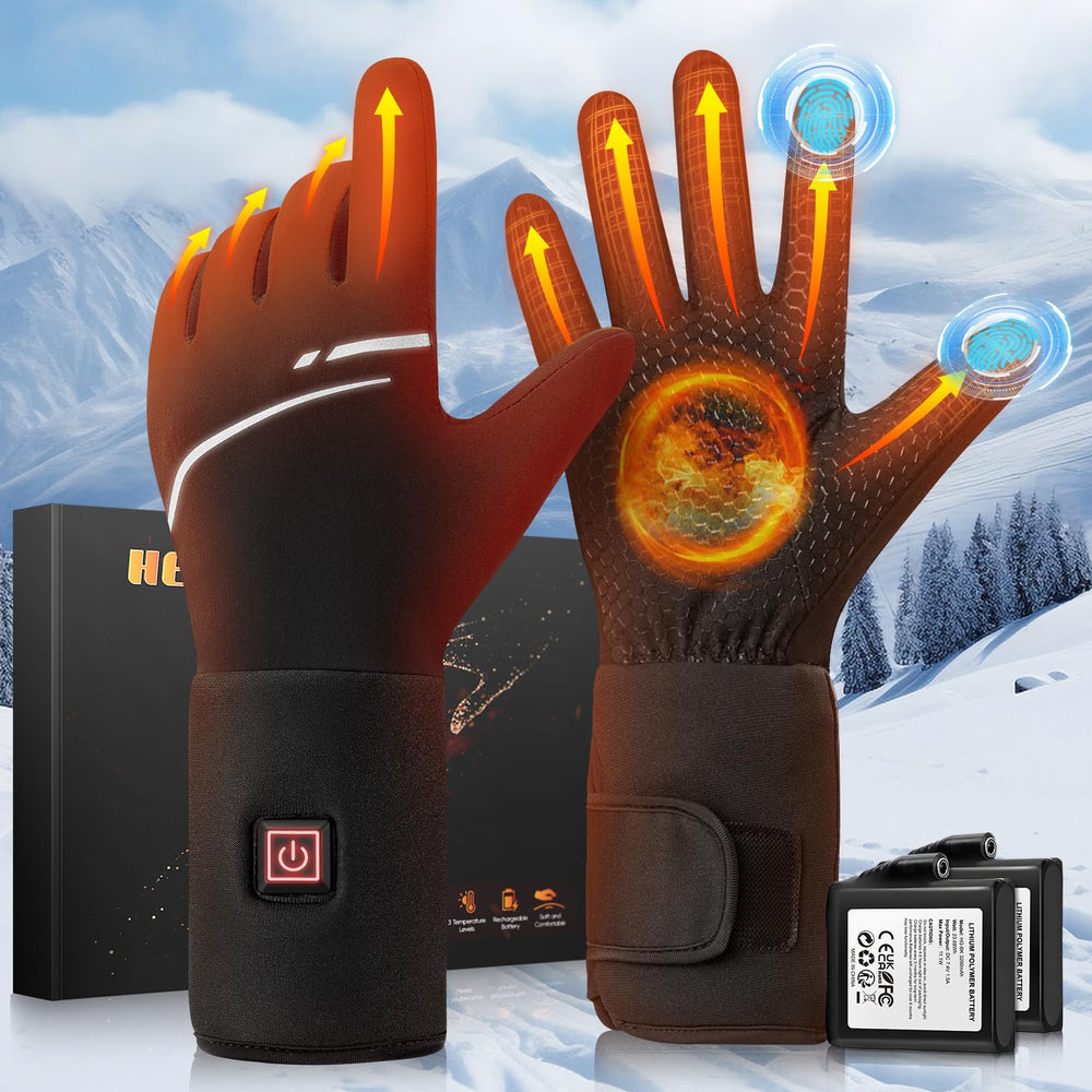 Bopoid heated gloves liners front view for rapid warmth and full-hand heat