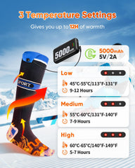 Bopoid heated socks with dual 5000mAh batteries delivering long-lasting warmth on cold days